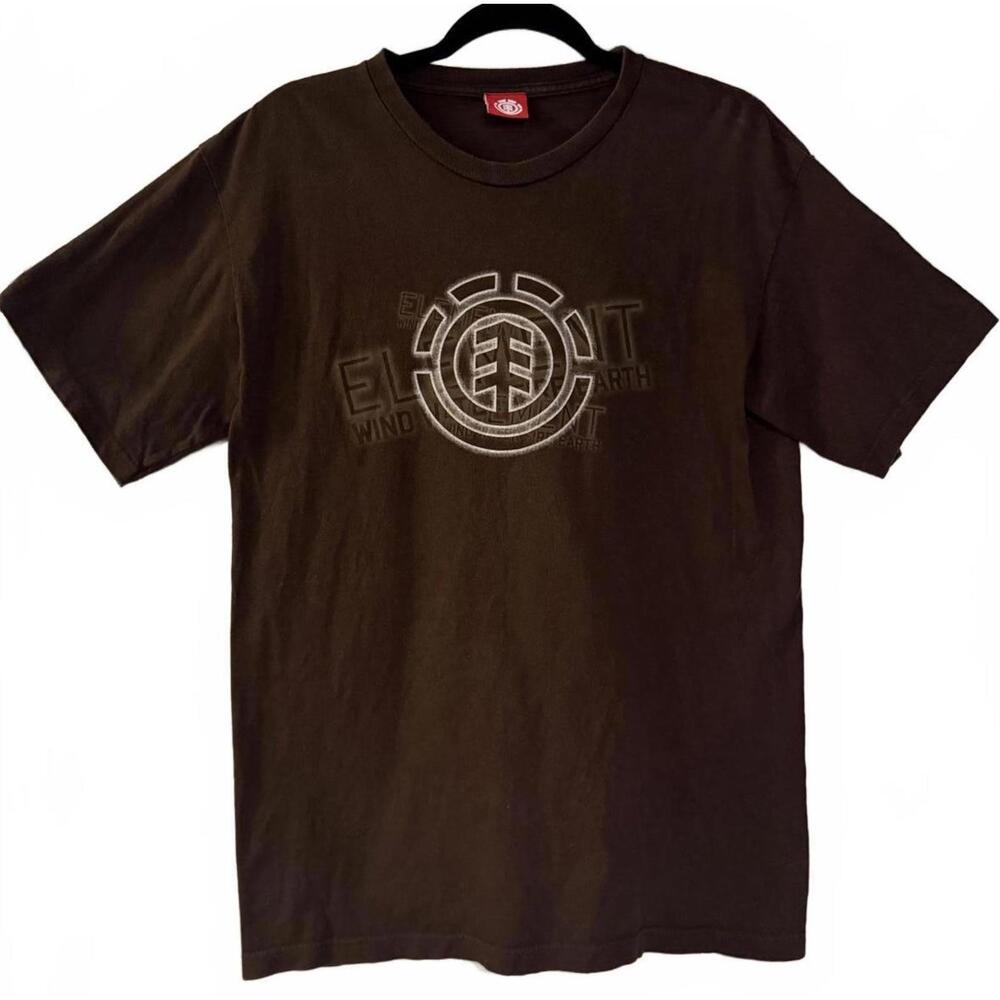 Vintage Y2K Element Skateboards Graphic T-Shirt Brown Size M